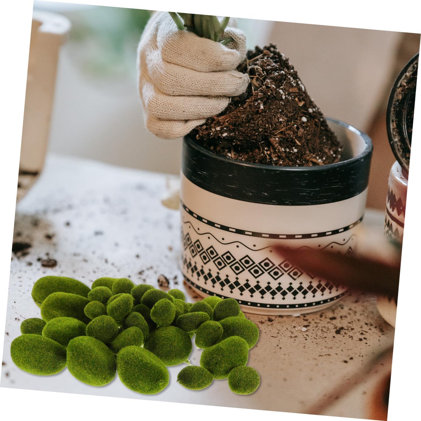 43pcs Moss Stone Decor Artificial Stone Ornament Compact Terrarium Decorations for Home Office