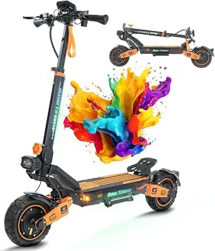 Electric Scooter for Adults, 5600W/1500W/1200W/800W Motor Fast Electric Scooter, 46/40/35 MPH Top Speed, 27Ah/20.8Ah/15.6Ah Battery, 10/11" Off Road Tire Foldable E-Scooter for Commuter Outdoor campus