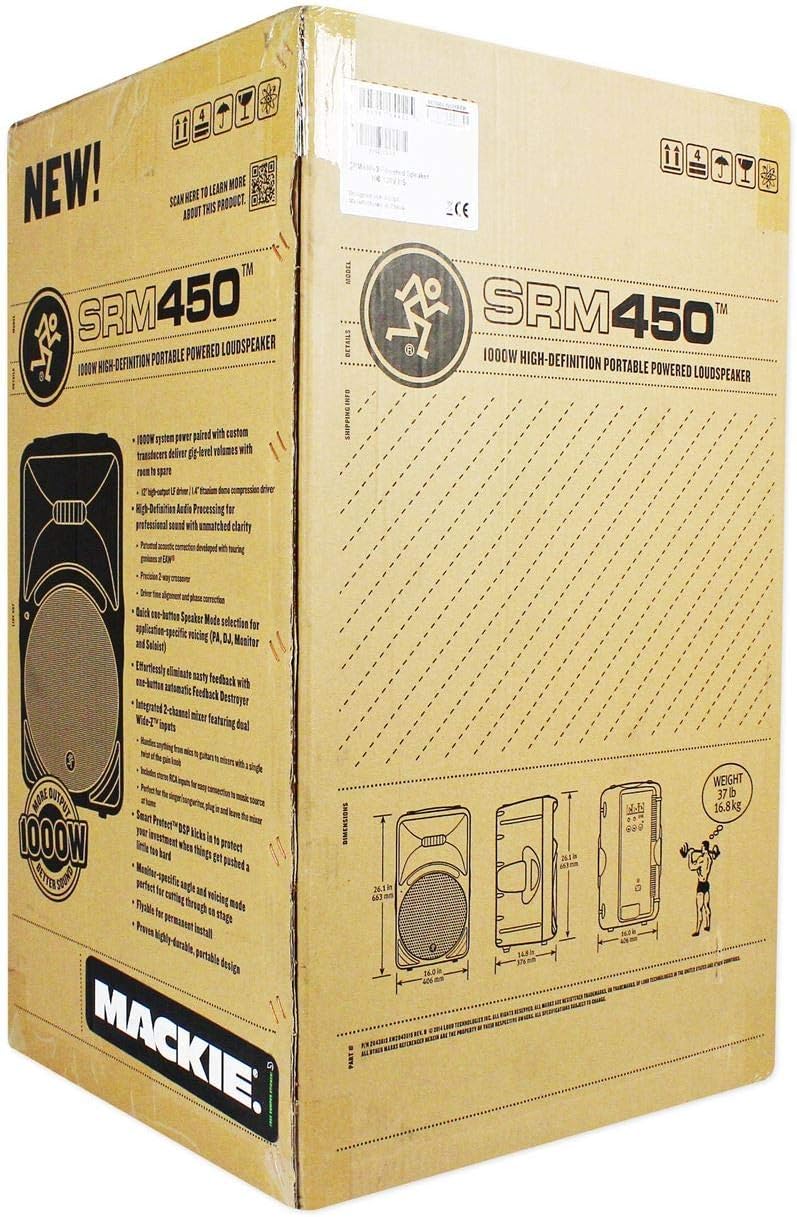 Mackie (2) New SRM450-V3 12" Powered Speakers+Travel Bags+Headphones+Mics+Cables