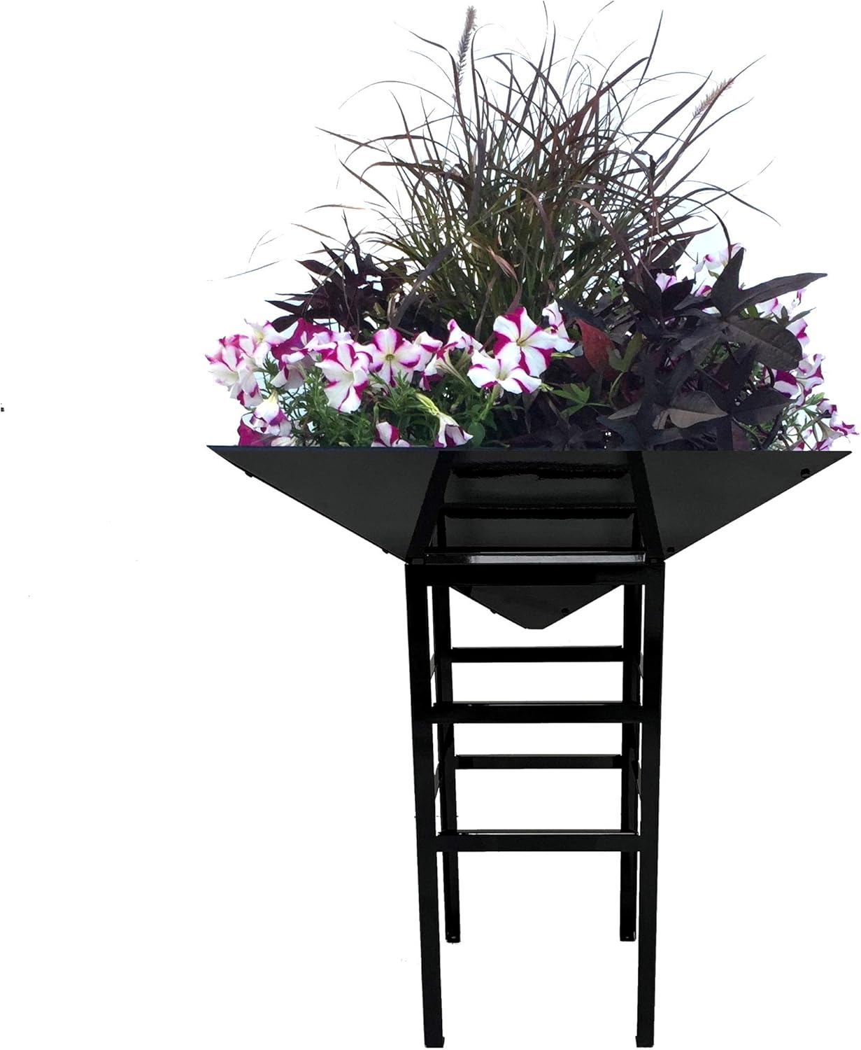 Paragon Geometric Metal Planter with Large Stand (Black), (4040BL)