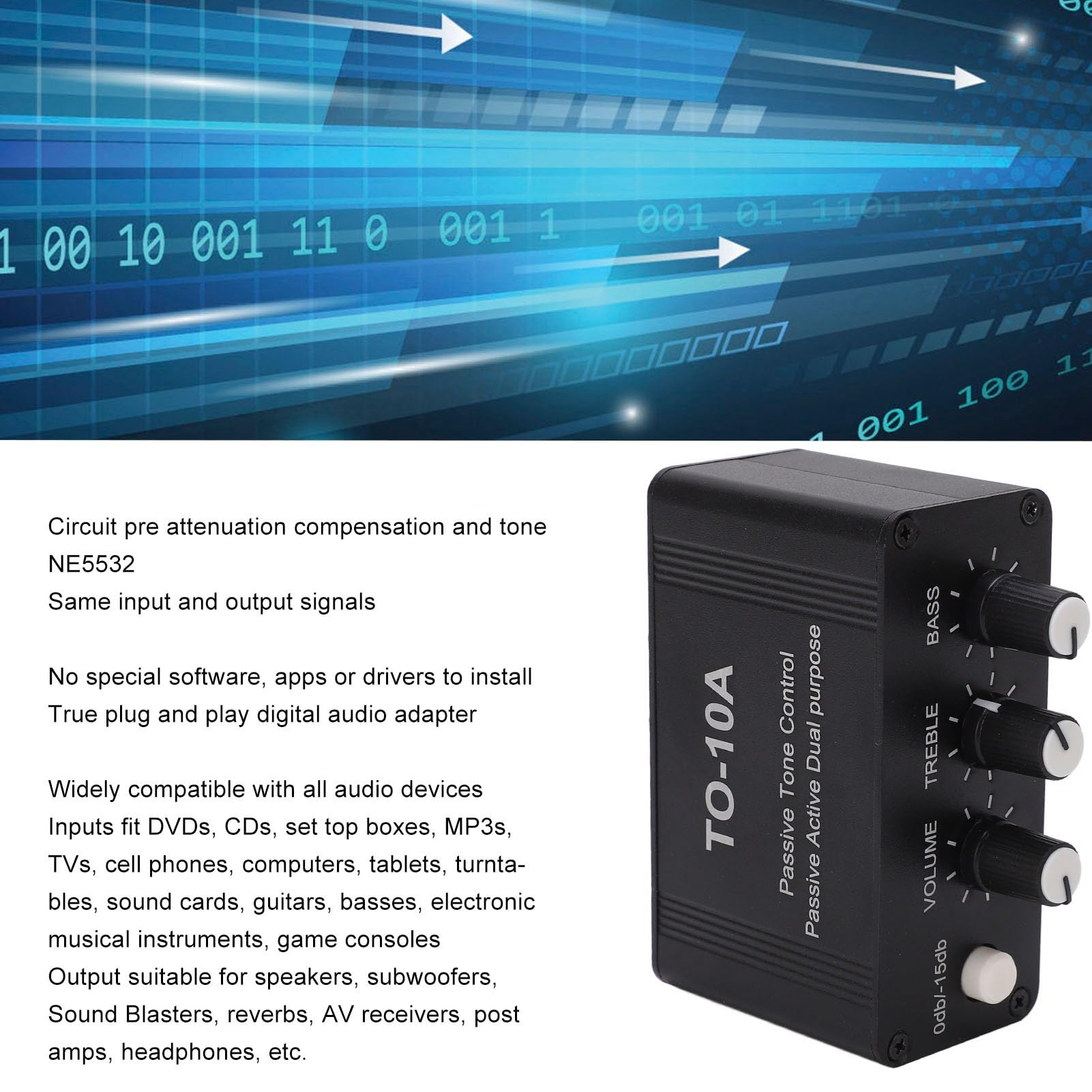 Mini Preamplificatore Audio Stereo NE5532 DC 12V Amplificatore per Cuffie