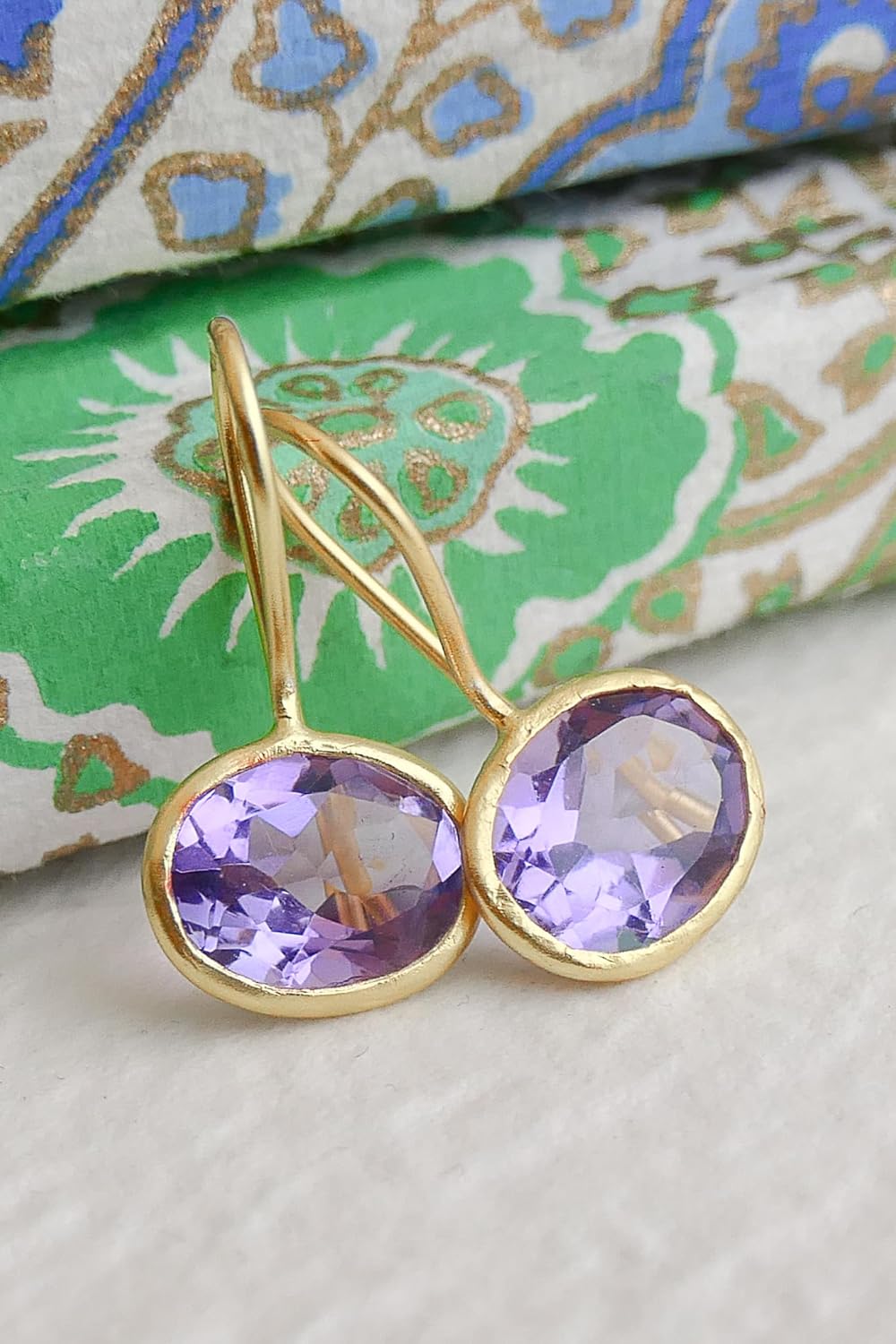 Citrine Gold Plated Sterling Silver Drop Earrings - Natural Gem Gemstone - Handmade Jewelry Gift Ideas for Her Women - Birthday Christmas Gift - Valentine's Day - Yellow Stone - Image 7