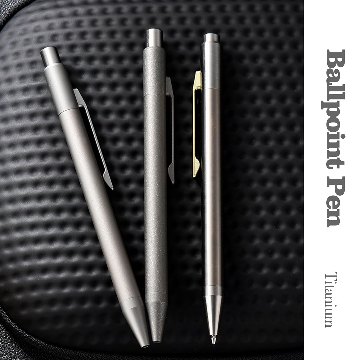 Hamans Ballpoint Pen 5.39" Length Titanium Alloy Ballpoint Pen with Clip Writing Pocket Pen for Business Office Daily Use