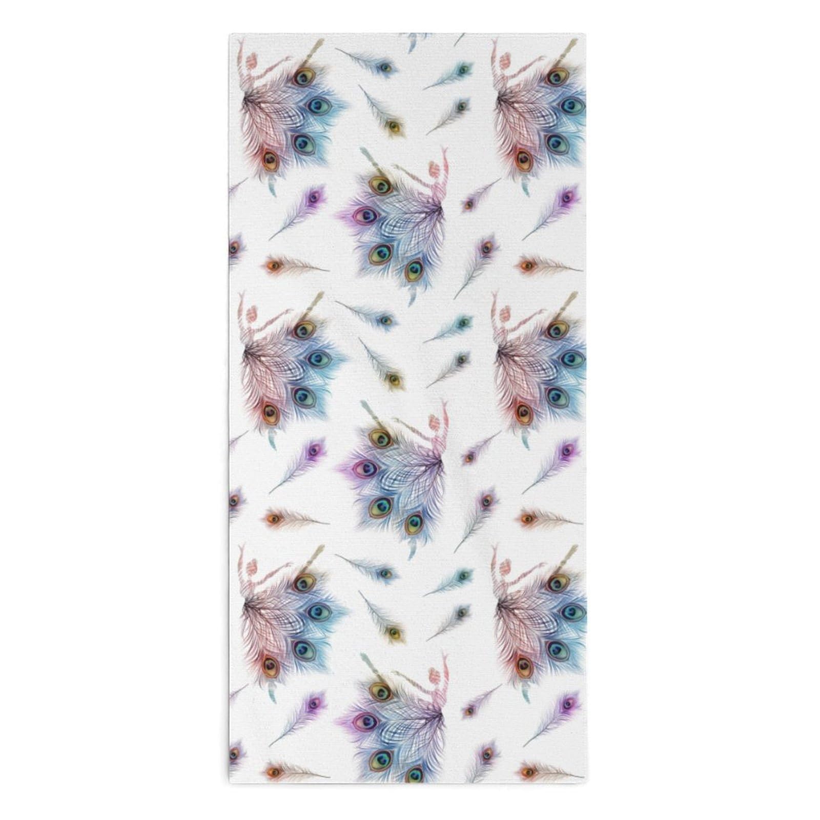 TXFBTRFSA Dancing Baller with Peacock Feathers Hand Towels for Adult Face Towel Bath Beach Swim Accessories