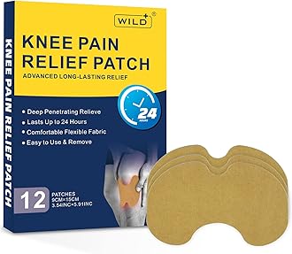 – WILD+Large Knee Pain Relief Patch, Safe, Effective & Easy-to-Remove Heat Therapy Patches - 12PCS for Soothing Knee Pain,Pain Relieving for Neck/Knee/Muscle/Joints Pain