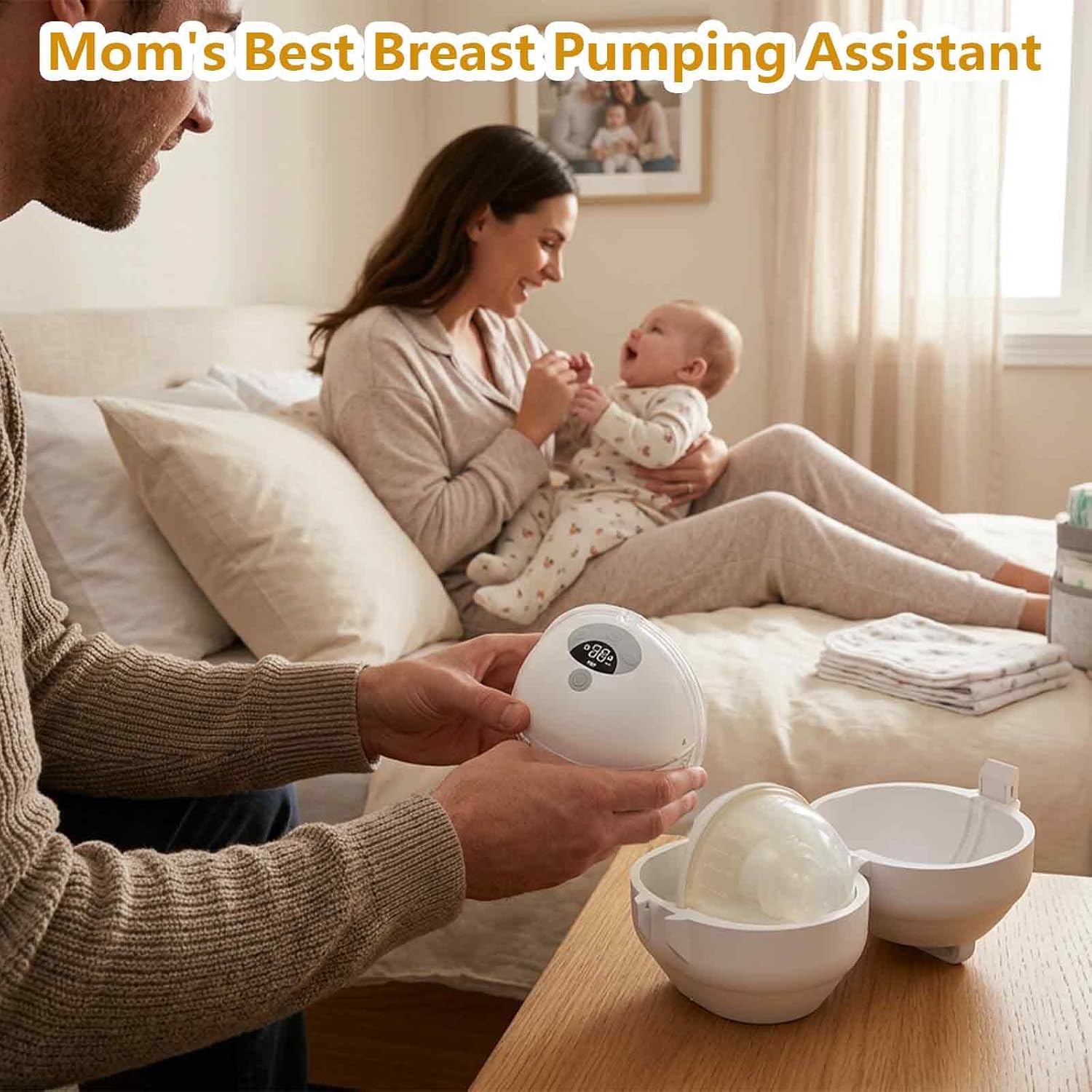 Breast Pump Case Compatible with Momcozy M5/M5 Lite, Hands Free Pump Carrying Case, Keeps Pumps Upright, Compact Storage Organizer for Travel, Work, and New Moms