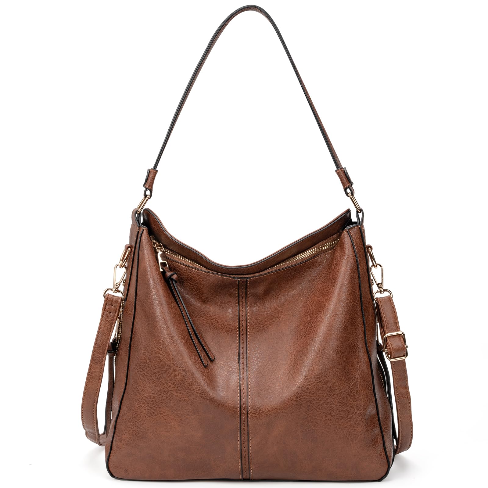 molshine Large Hobo Crossbody Bags for Women PU Leather Shoulder Ladies Totes Bag Handbag Top-handle Purse with Adjustable Strap for 12.9 Inch Laptop Commute Shopping Travel