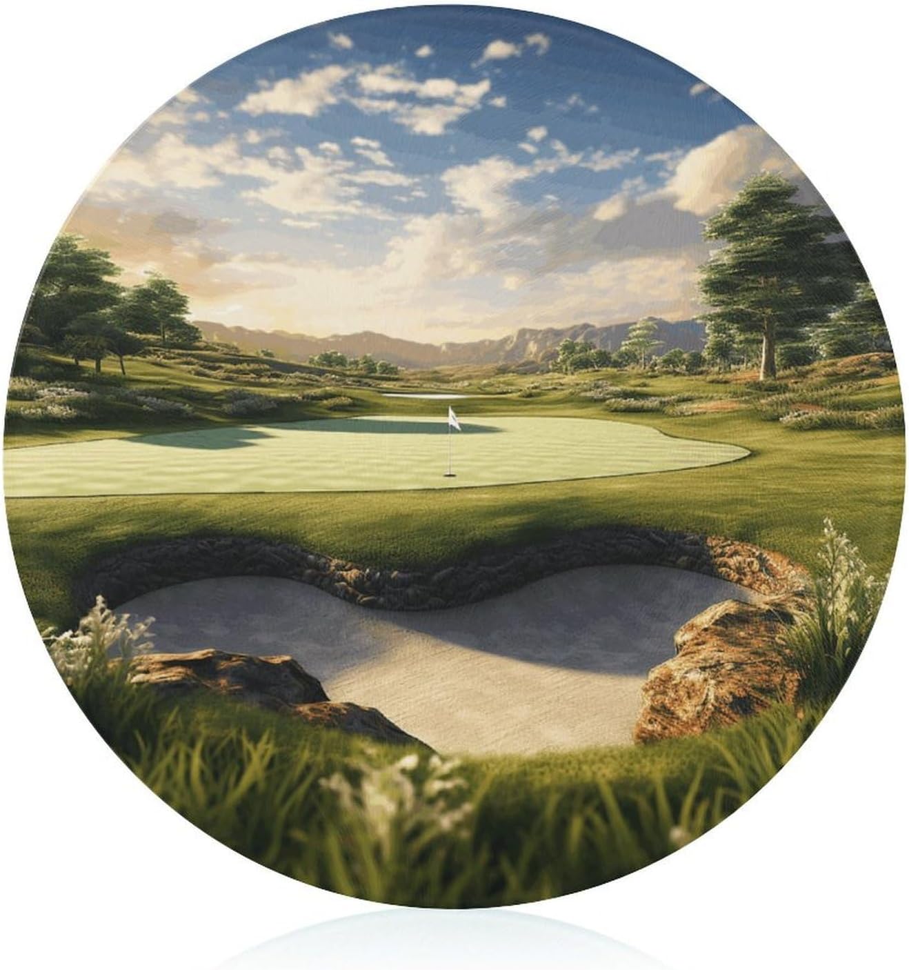 Golf Course 8" Tempered Glass Cutting Board for Kitchen
