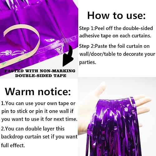 Miniatura 4 de GILF - 2 cortinas de flecos metálicos brillantes de 3.3 pies x 8.2 pies para boda, despedida de soltera, cumpleaños, baby shower, graduación, fotos,