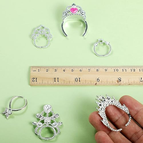 Miniatura 7 de Sumind Juego de 20 piezas de joyería de accesorios para muñecas, 10 collares y 10 coronas, joyería de vestir para muñeca de 11.5 pulgadas