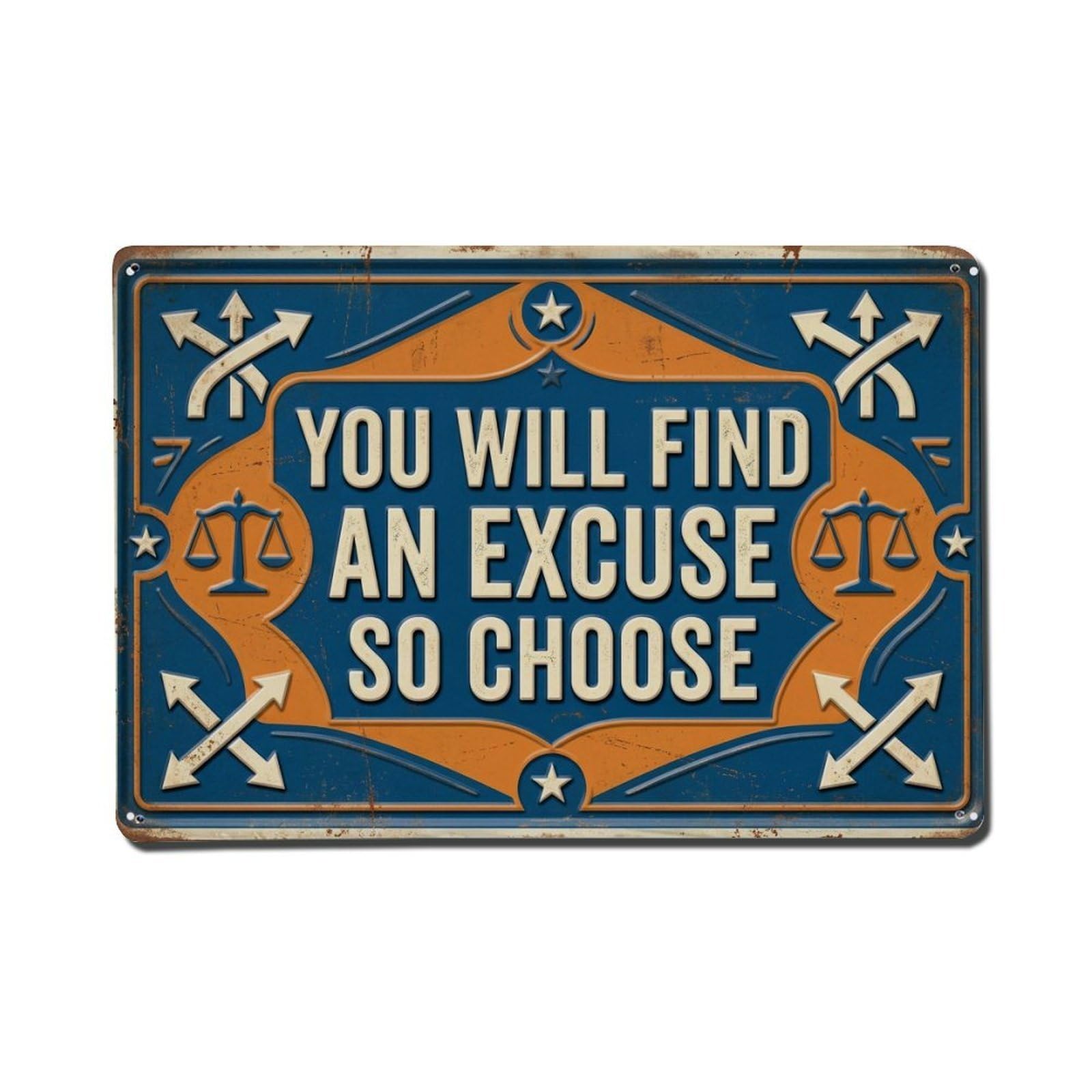 Choose Wisely Act Power Retro Motivational Slogans Metal Tin Sign Plaque Wall Decor for Cafe, Club Bar, Office, Home Garden Metal Poster 8x12Inch