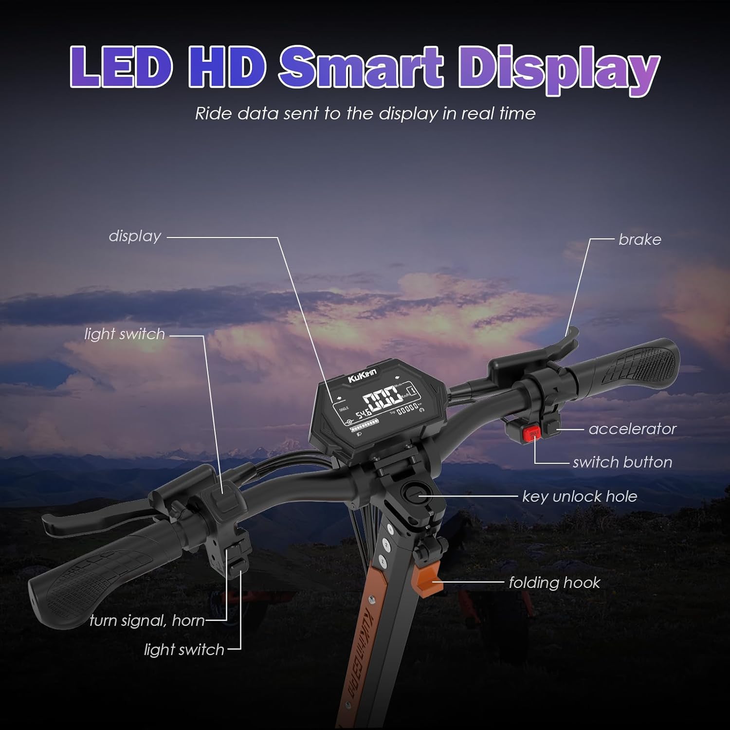 KuKirin G3PRO Electric Scooter with 11 light system