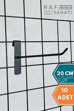 Siyah Tel Pano Kancas  20 cm - Ask  Kanca Raf Ask s  Raf Aksesuar Tel Ask   orap Kancas  10