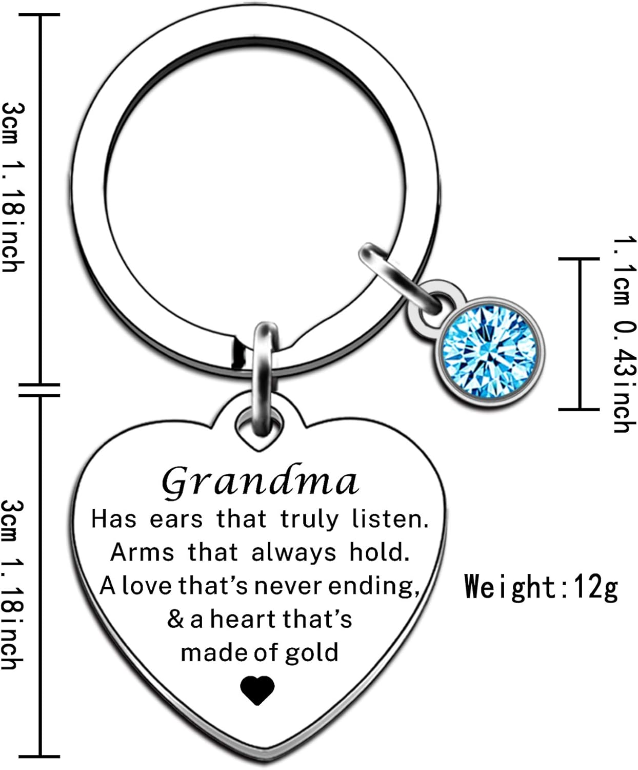 JMIMO Grandma Keyring Grandma Gifts from Grandchildren, Silver - Image 3