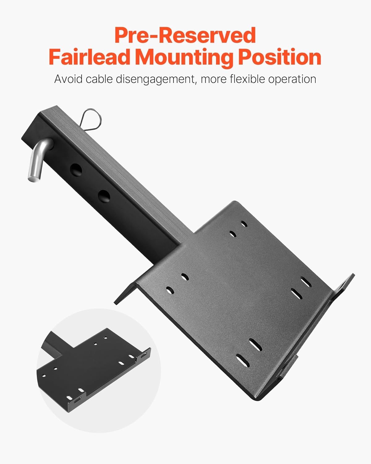 VEVOR Winch Mount, 15000 lbs / 6803 kg Load Capacity, Trailer Hitch Winch Mount with 50.8 mm Receiver, 2 Mounting Hole Design, Powder Coated Steel, Suitable for ATV UTV Pickup Truck, Black