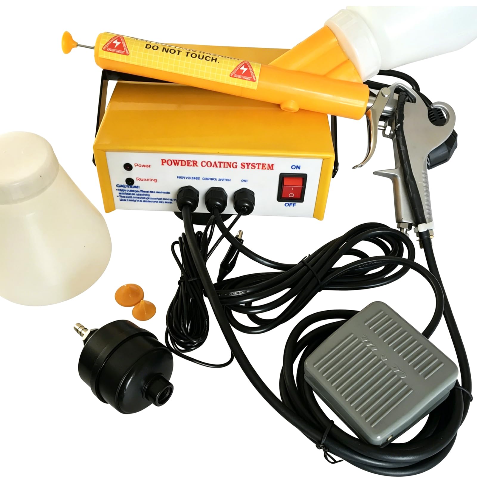 Sistema de Pulverización de Pintura, Pulverizador Electrostático con Pistola de Polvo y Pedal Sistema de Recubrimiento Electrostático en Polvo Kit de Recubrimiento en Polvo