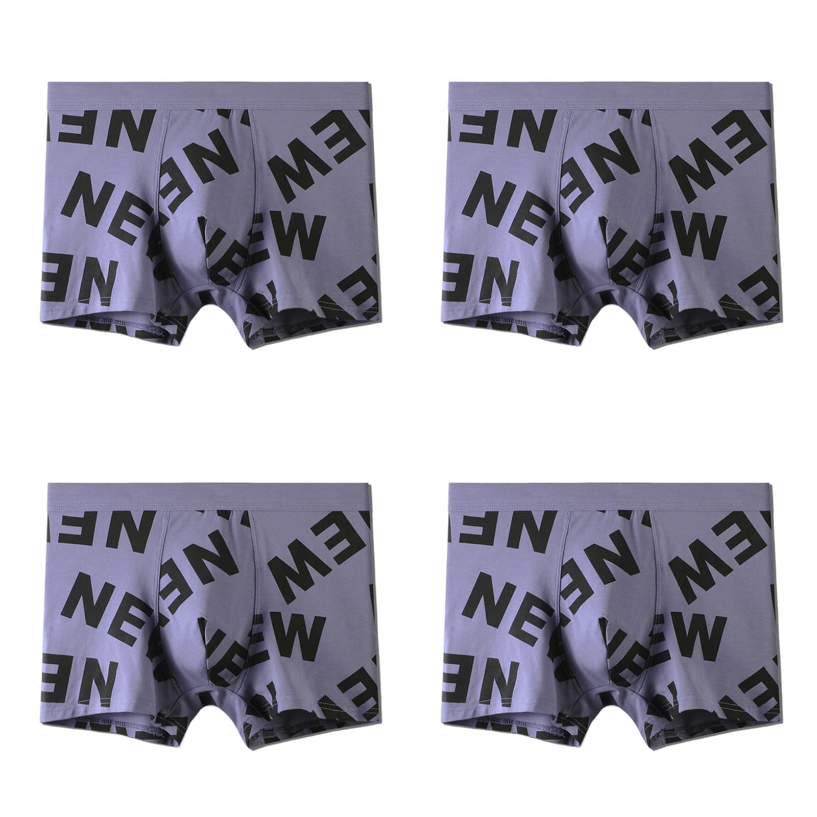 Boxershorts Männer in großen Größen Herrenmodal-Drucken Boxer-Slips 1 Pack 4 Pack L-3Xl 50-90Kg-4-Pack Set 15,L