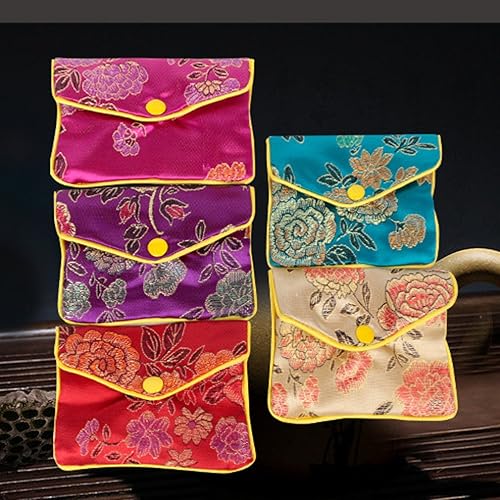 Miniatura 6 de MorTime Bolsas de regalo de seda para joyas, varios colores, paquete de 12, 4 x 3.15 pulgadas, tamaño mediano