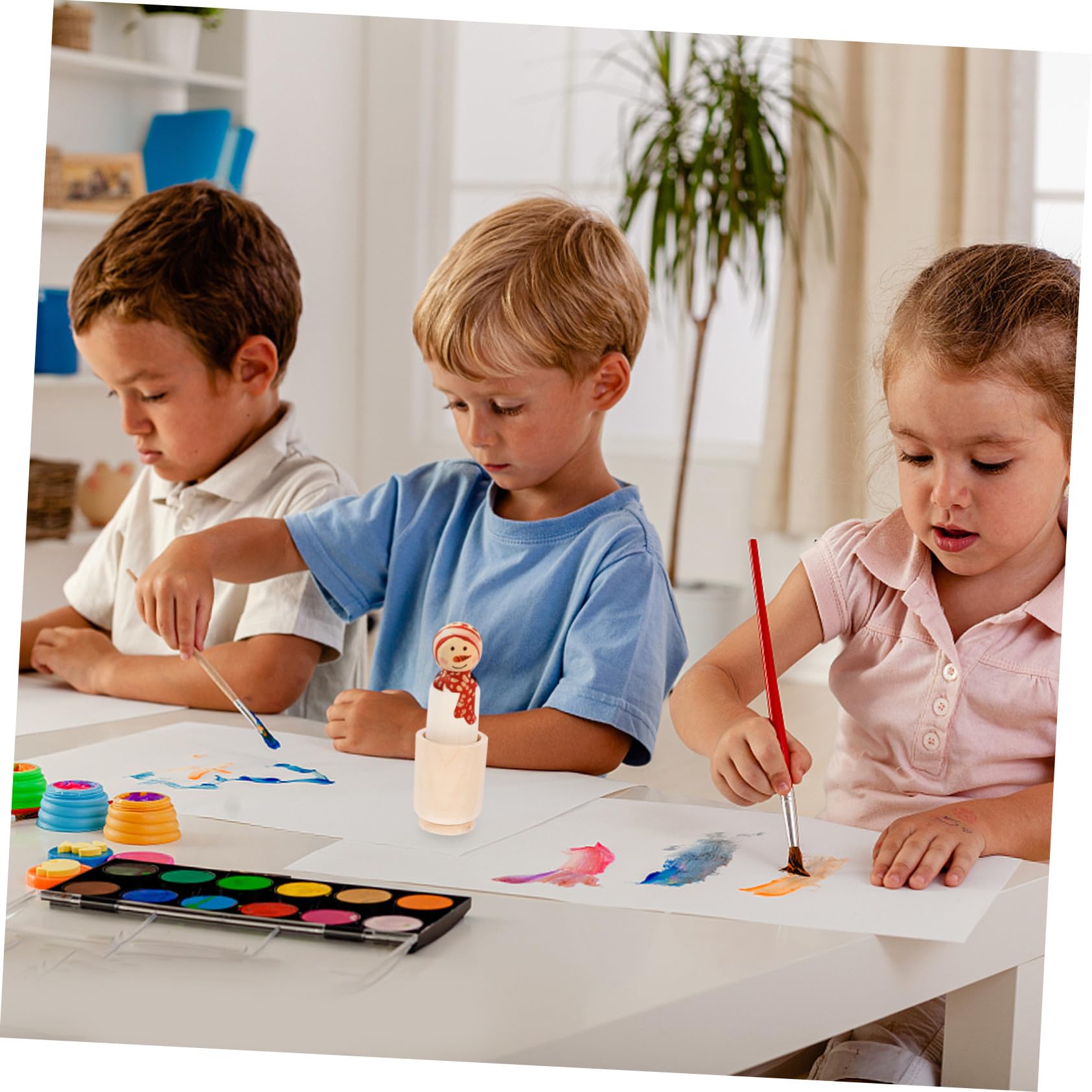 Beaupretty 10 Satz Holzpuppen und Kleiner Holzbecher 90mm Selbstgemacht Bastelset für Kinder Natürliche Holzfigur Bemalbar Kreatives Spielzeug und Dekoration