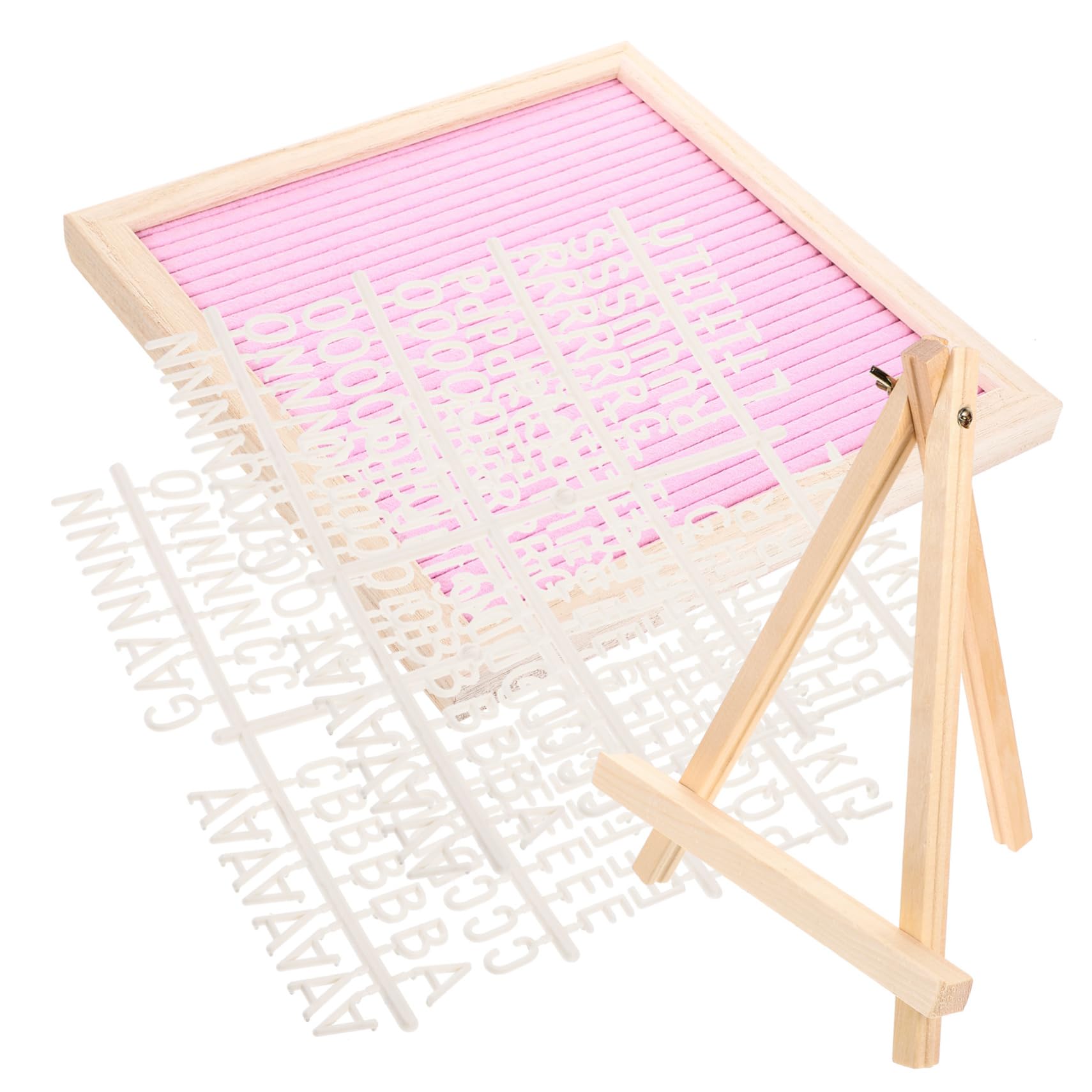 Tableau de Lettres en Feutre Rose avec Cadre Bois 1 Set