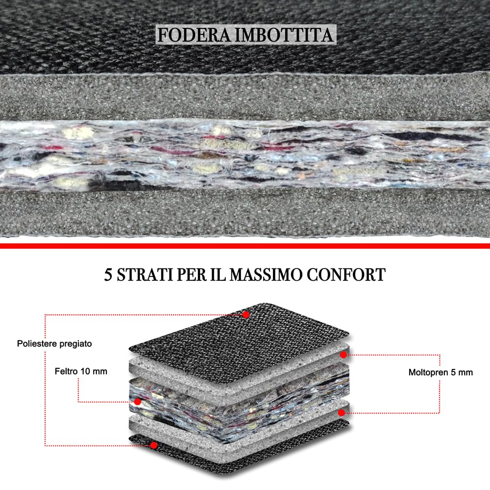 UNION Coprisedili Anteriori Universali - Ideali Per L'estate Antisudore. Misto Lino, Alta Qualità, 100% Made In Italy, Fatti per Durare Nel Tempo. (Nero)