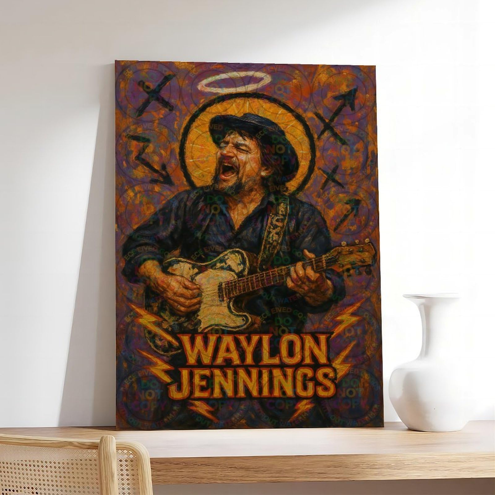 ZYGNBHL Poster su tela della serie "Heaven Needs Country Music", poster da parete per camera da letto, ufficio, cucina, regalo, senza cornice, 61 x 91,4 cm