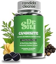 Candisite | Candida Cleanse | 10-in-1 Advanced Formula - Wormwood, Black Walnut, PAU D’Arco | Supports Digestive & Microbial Balance | Candida Support | 60 Gummies