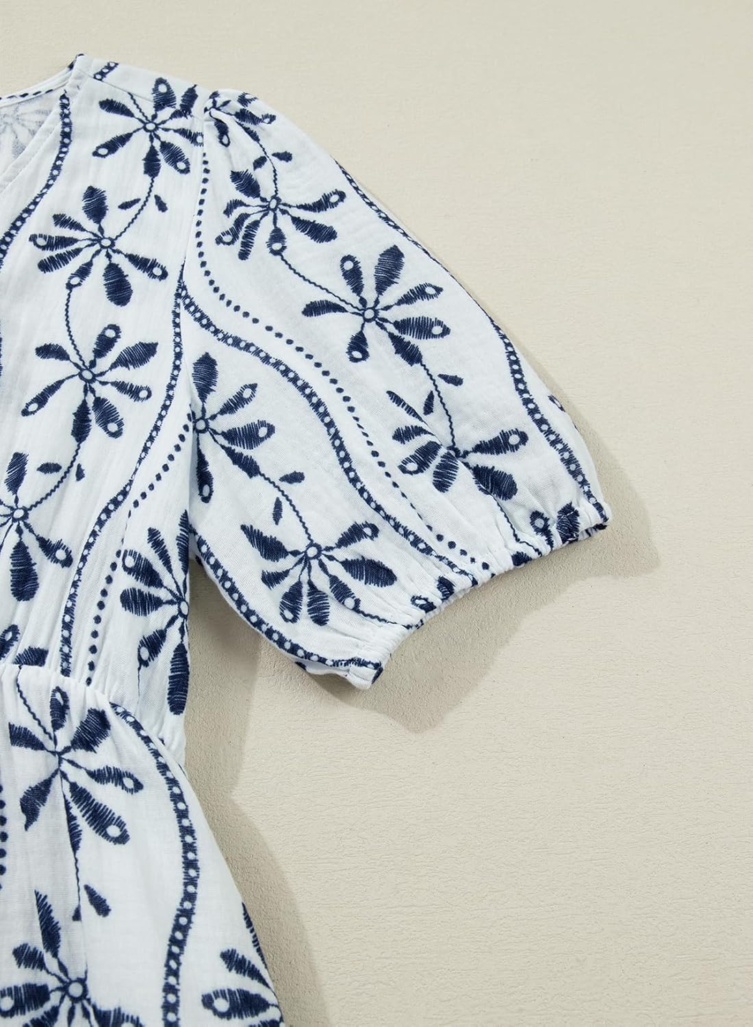 Dokotoo Women's Summer Short Sleeve V Neck Casual Boho Dresses Elastic High Waist Floral Flowy Maxi Dresses with Pockets - Image 7