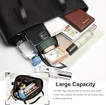 FITDON Sac de rangement avec zip pour les femmes, PU Poignée en cuir Sacs à main Mesdames Sac à épaule pour le travail Voyage scolaire Shopping