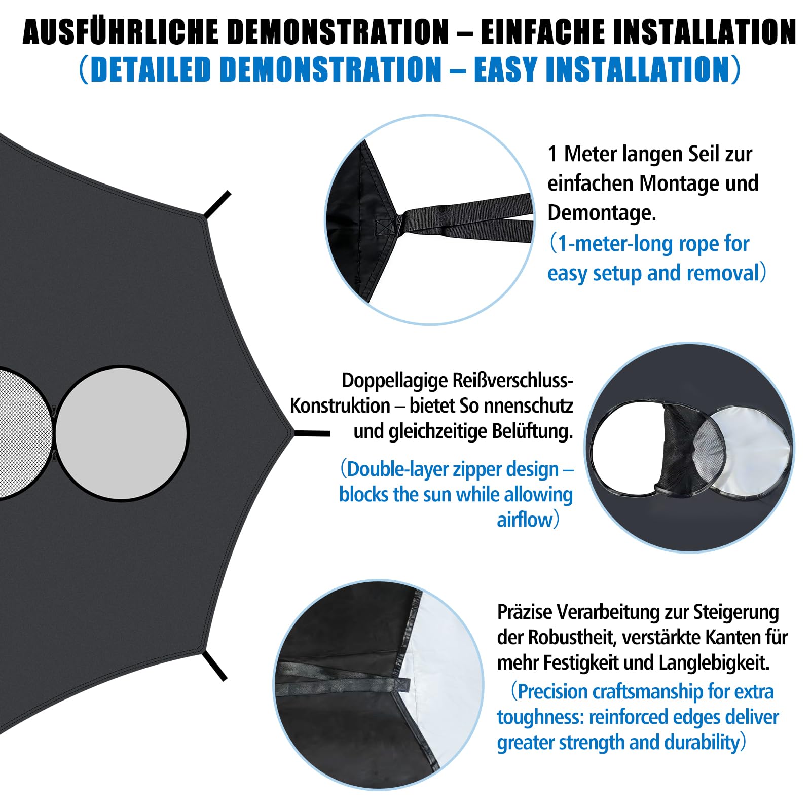 Housse de Protection pour Trampoline 10 Pouces,8 tiges,Anti-UV et imperméable – Accessoires Trampoline