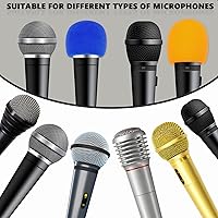 Vista 6 de Flutesan Juego de 8 fundas para micrófono, cubierta de micrófono de espuma, parabrisas para micrófono, a prueba de sacudidas, anillo de silicona