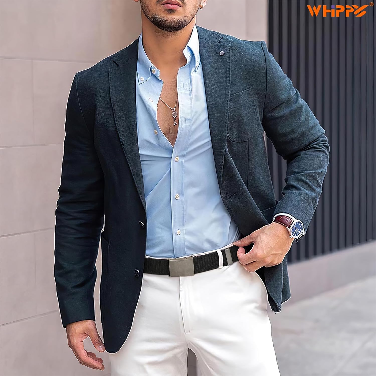 WHIPPY Canvas Web Belt Flip-Top Solid Black Military Buckle Fully Adjustable Mens Webbing Belts Cut To Fit - Image 6