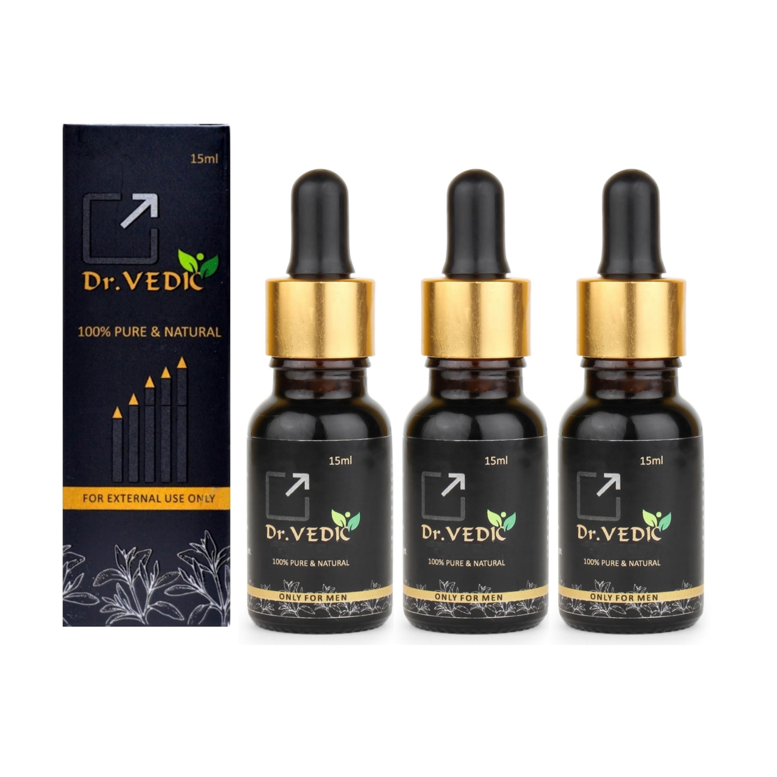 Men's 100% Pure & Natural Oil (15ml) (Pack of 3)