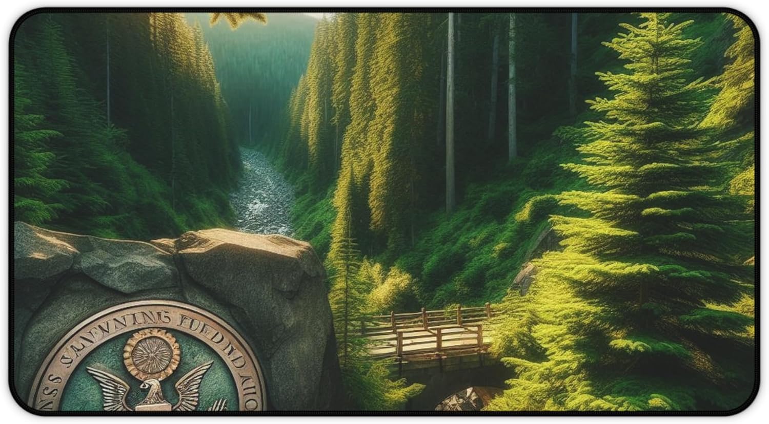 Evergreen Tree Desk Mat - Vibrant Colors Premium Desk Mat for Washington State Lovers