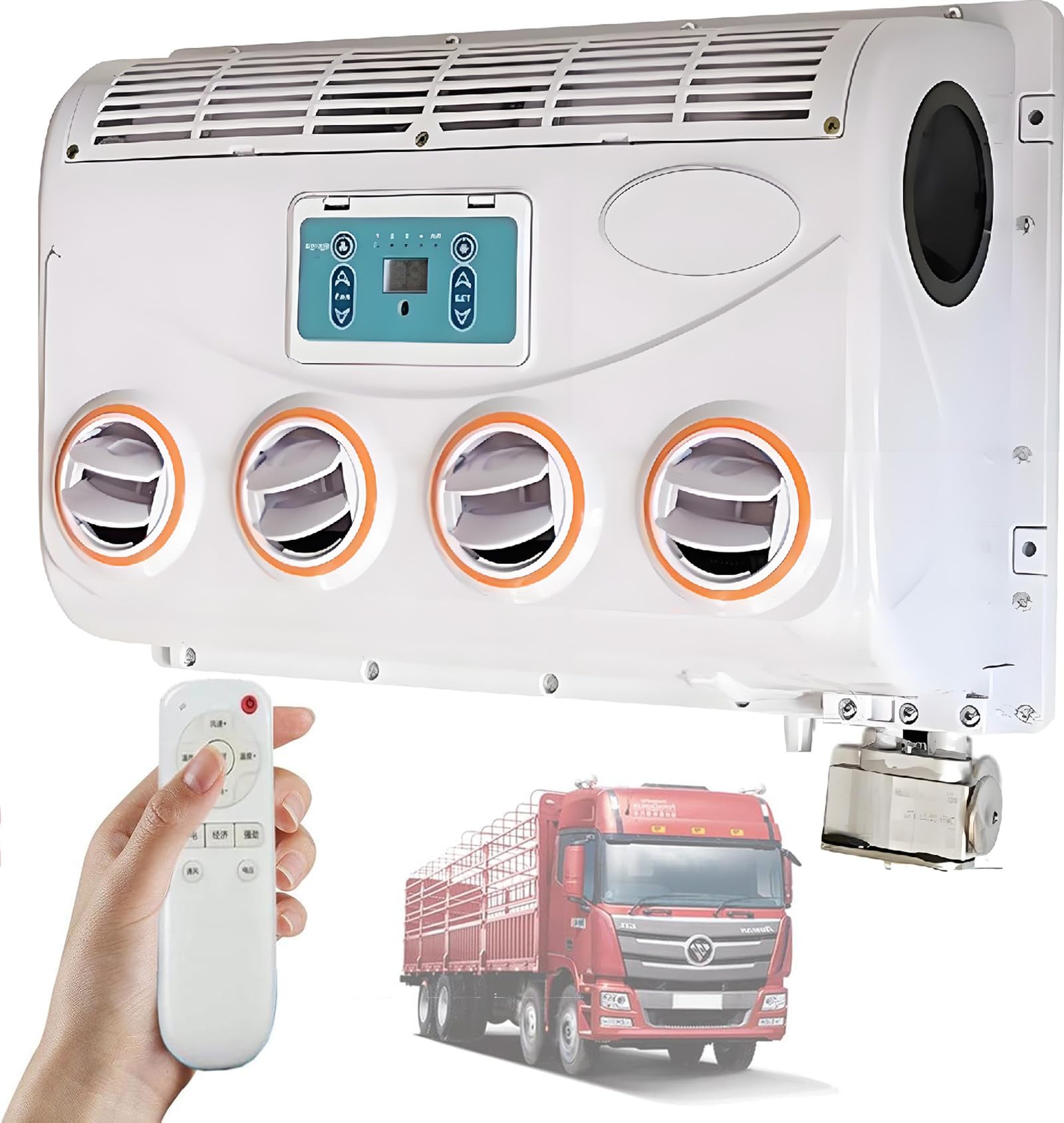 Elektryczna klimatyzacja dachowa do samochodu kempingowego 12 V/24 V, postojowa, szybkie chłodzenie/niski poziom hałasu, cicha, do ciągników siodłowych, przyczep, kabin sypialnych,12V
