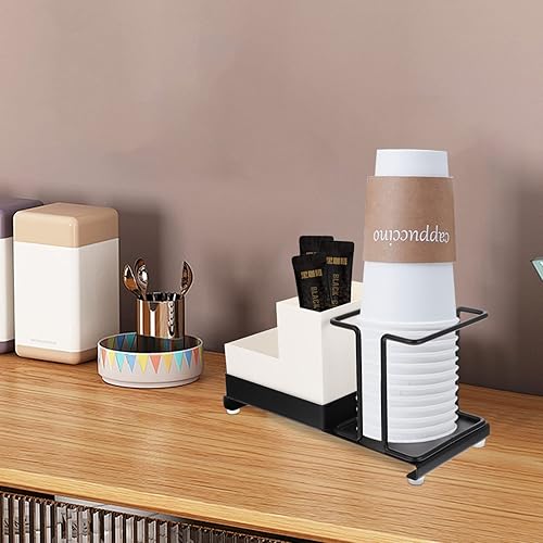 Miniatura 6 de Angoily Organizador de barra de café organizador de tazas de papel desechable con bolsas de té y café negro