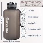 Big Water Bottle 2.2 Litre with Handle Leak Proof BPA Free Large Capacity Daily Drinks Jug for Gym Fitness