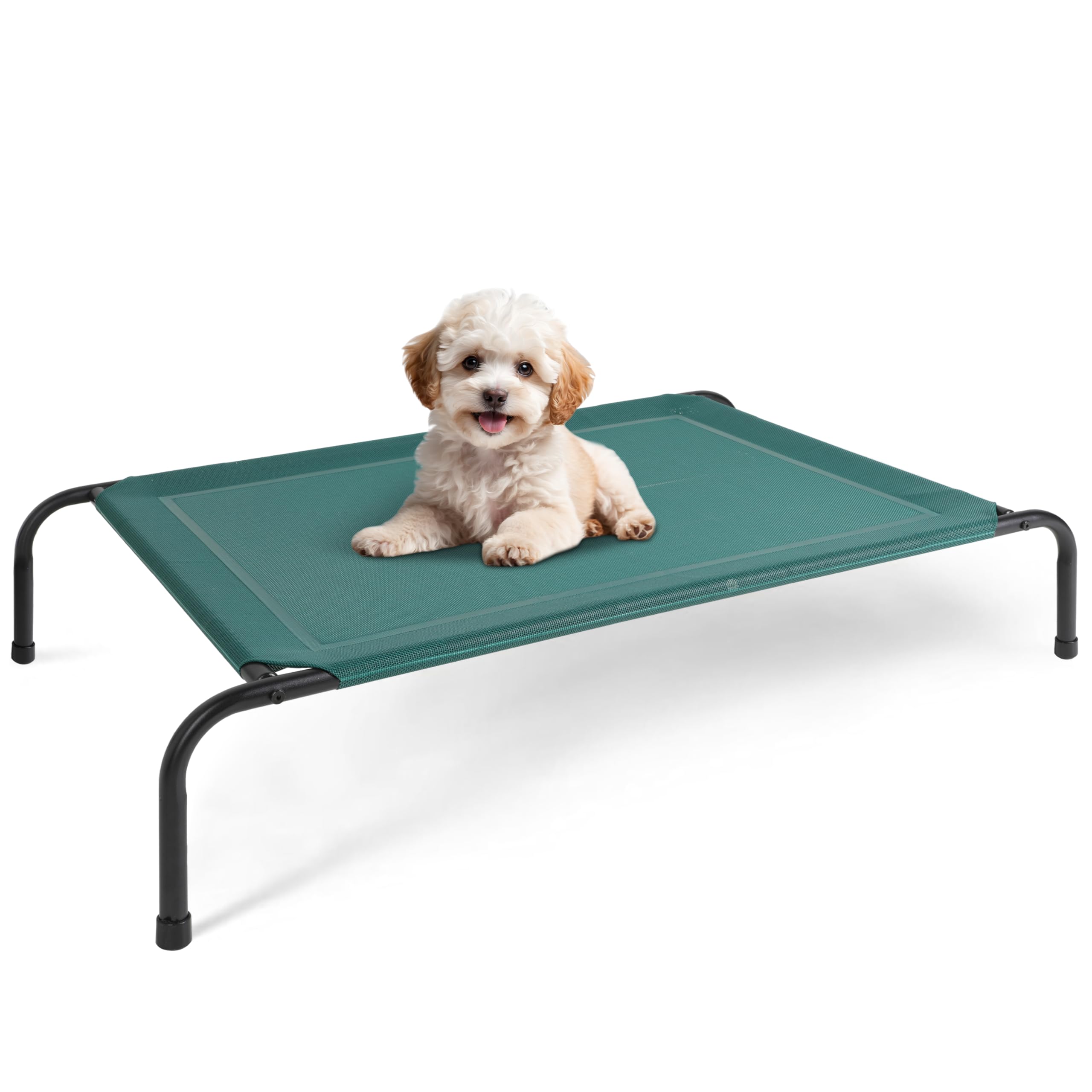 Lit surélevé rafraîchissant pour chiens avec pieds antidérapants et toile tendue