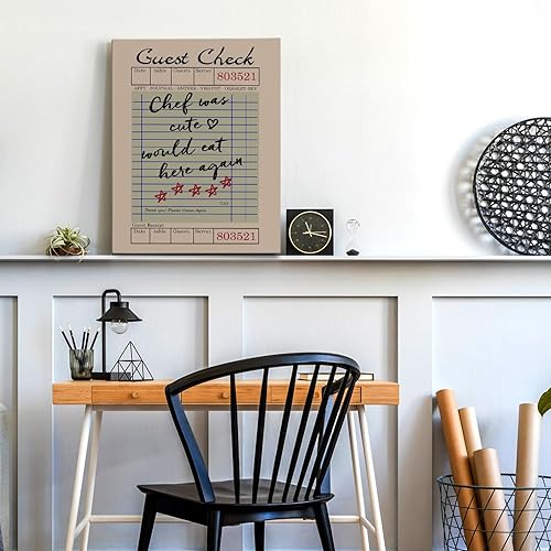 Miniatura 6 de APJYM Divertida decoración de cocina, moderno y retro chef era lindo would eat here again, lienzo de pared para cocina, comedor, restaurante,