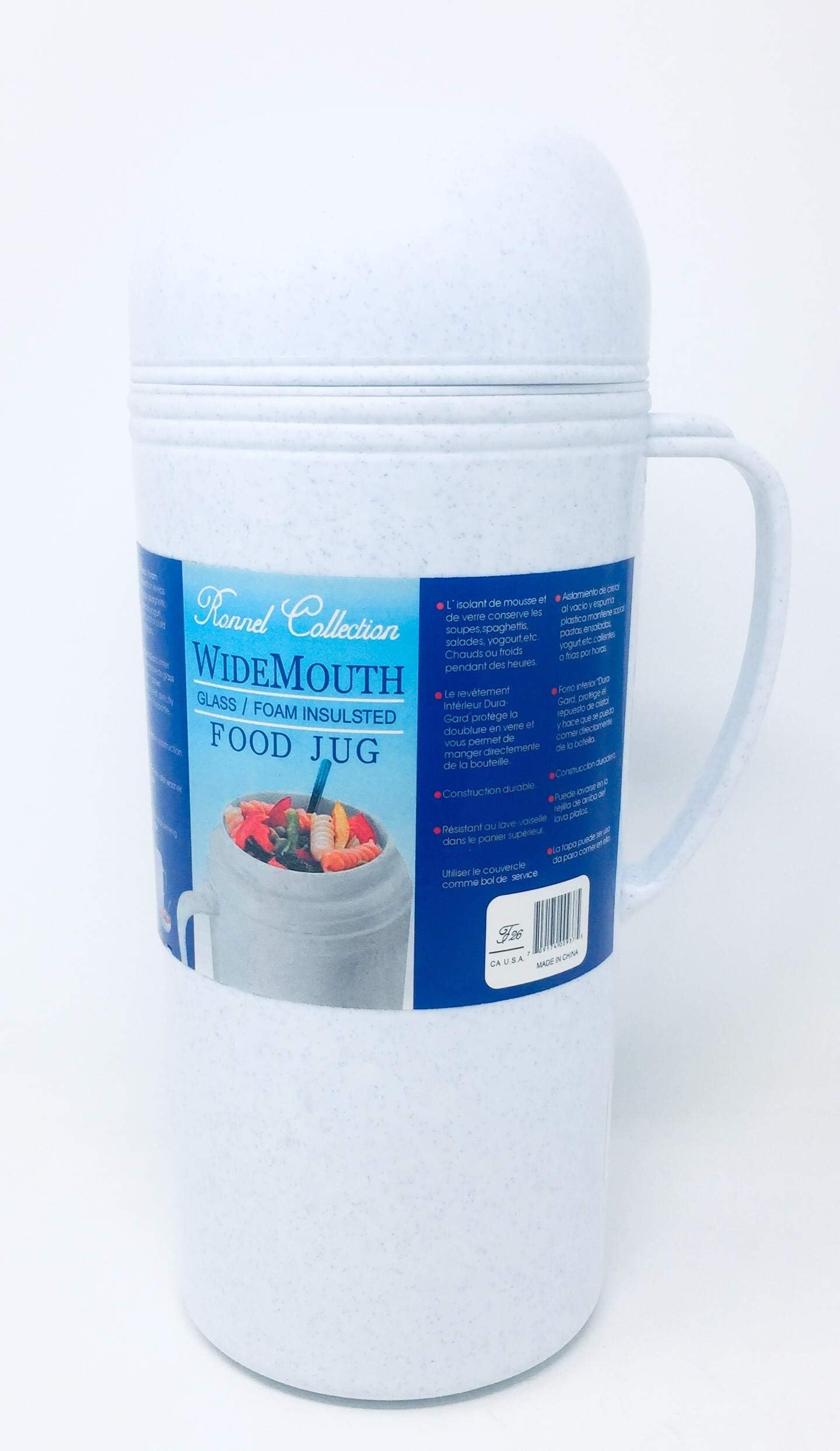 Vacuum Insulated Food Jug Flask Jar Wide Mouth Thermos 33.8 Fl Oz Hot/Cold 1-Ltr