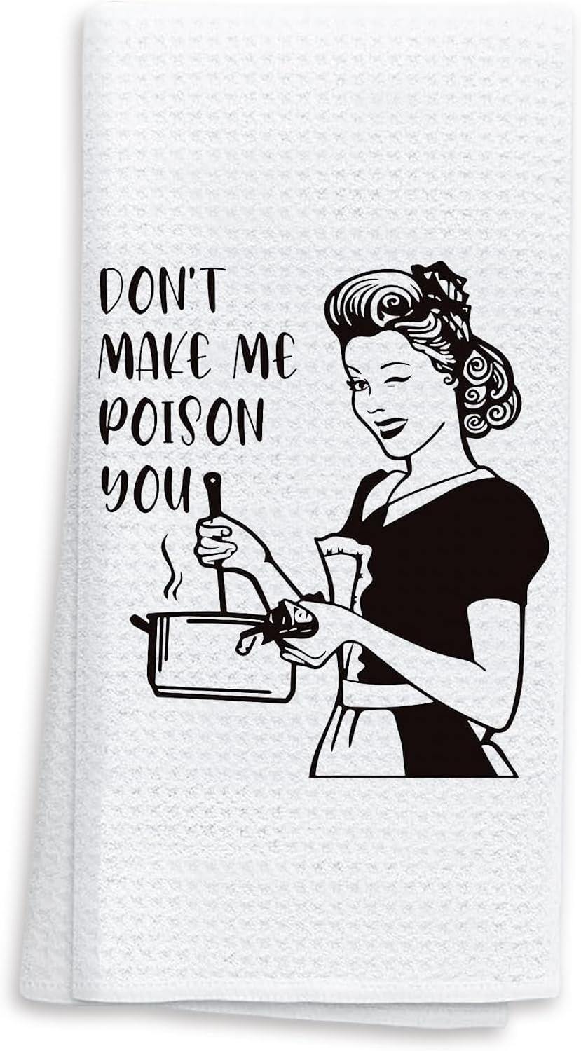 Funny Kitchen Tea Towels for Kitchen Cute Flour Sack Towels Fun Dish Towel for Oven Bathroom Decor