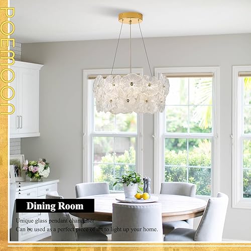 Miniatura 2 de Moderno candelabro LED de cristal dorado de 20 pulgadas, elegante lámpara de techo regulable con control remoto de lujo para vestíbulo, entrada,