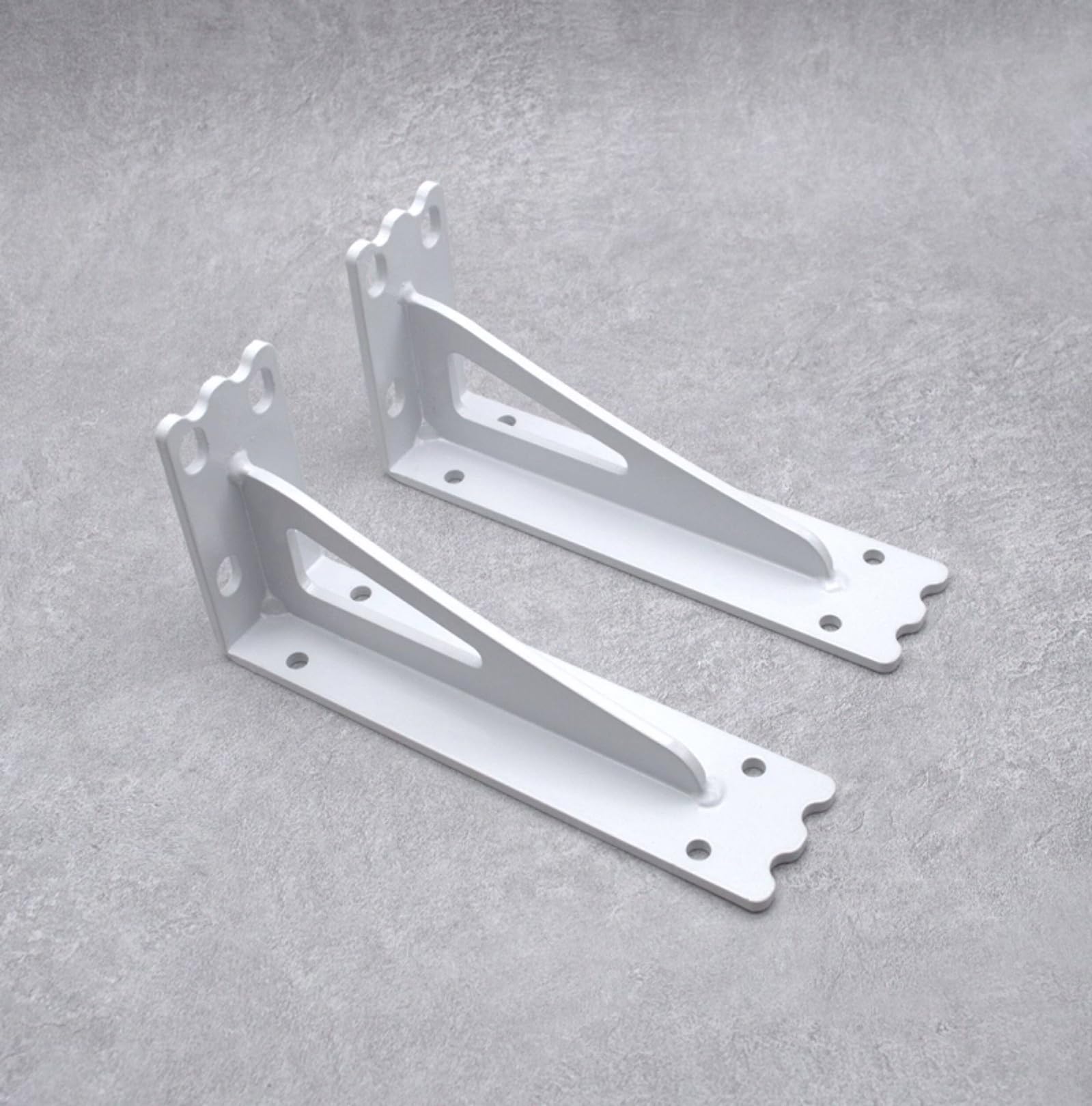 2 Stück Regalhalterungen,90 Grad Regalträger,Metall Schwerlast Regalhalter Dreieckig Winkelträger Halterungen Wandhalterungen Regalwinkel für Lagerregal,mit Schrauben (45cm,Weiß)
