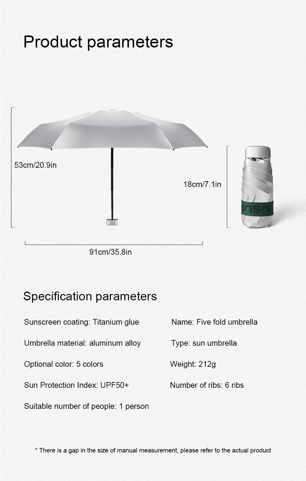 parapluie, Parapluie de poche compact en titane argenté avec colle UV, ultra-léger et petite taille, for hommes femmes
