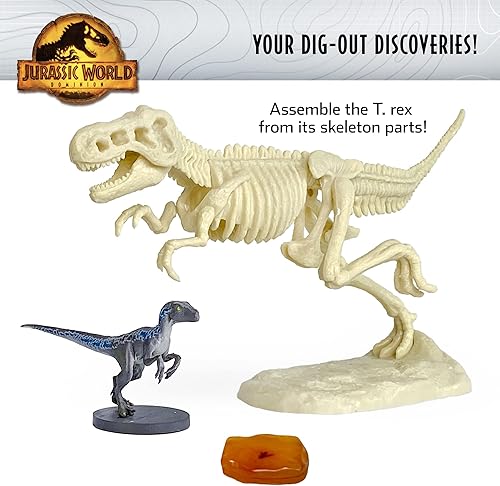 Miniatura 4 de Thames & Kosmos Jurassic World Dominion Dinosaur Dig - Azul, T. Rex y ámbar | Kit de excavación STEM de Dig Out Prehistoric Treasures con