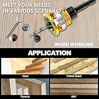Vista 3 de Countersink Drill Bit Set - HSS M2 Counter Sink Adjustable Depth Drill Bit for US Wood Screw, 1/8" 9/64" 5/32" 11/64" 3/16" 82° Counter-Bore