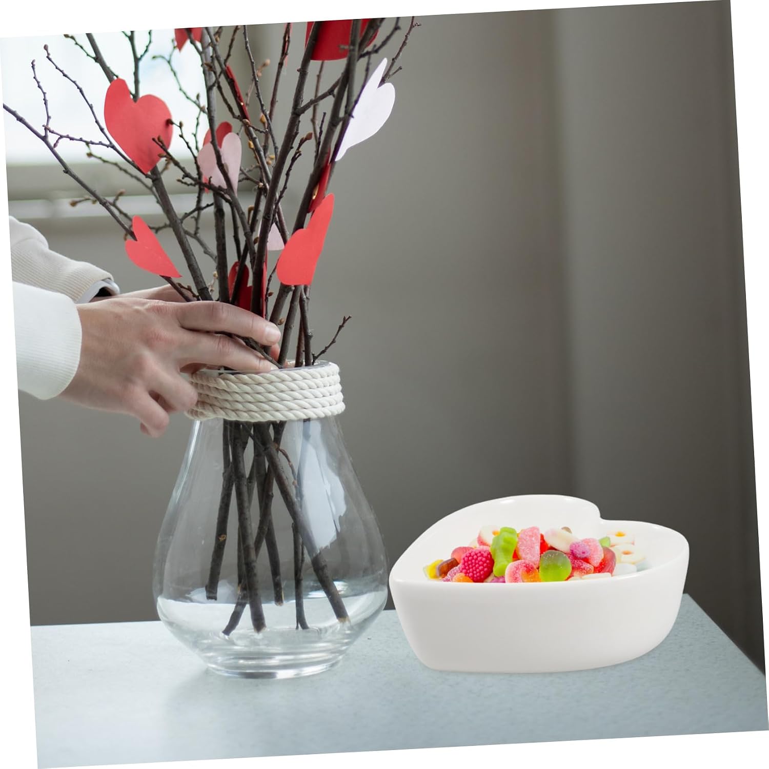 MAGICLULU Heart Shaped Serving Bowl Candy Dish for Desserts Appetizers Timeless for Valentines Day Celebrations Cute Design with Generous Capacity