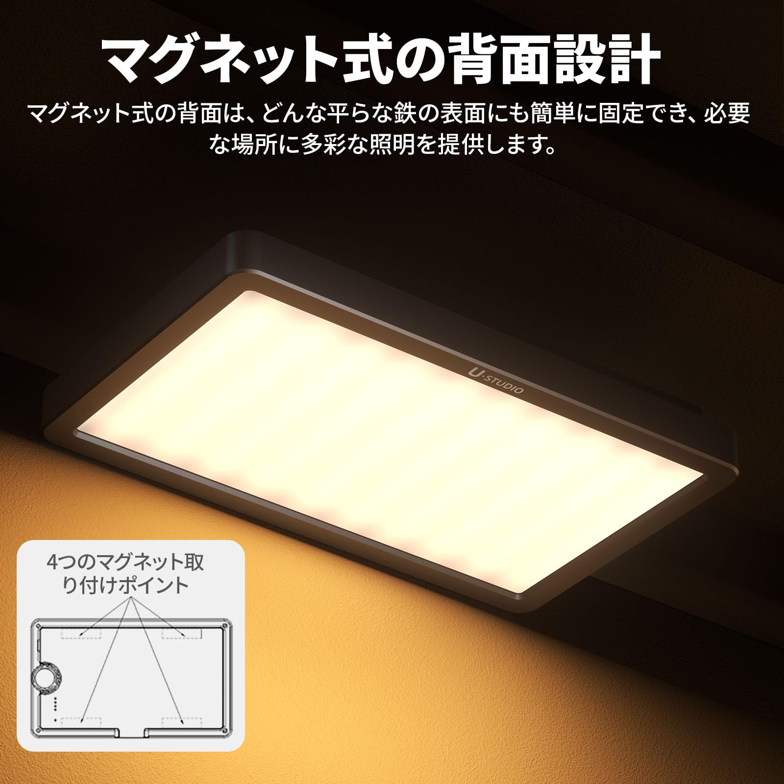 Amazon | Ulanzi K6500 LEDビデオライト パネル 磁気撮影用ライト