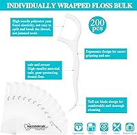 Vista 3 de Mifoci Juego de 300 cepillos de dientes envueltos individualmente a granel con hilo dental, 100 cepillos de dientes de cerdas suaves, 200 hilos