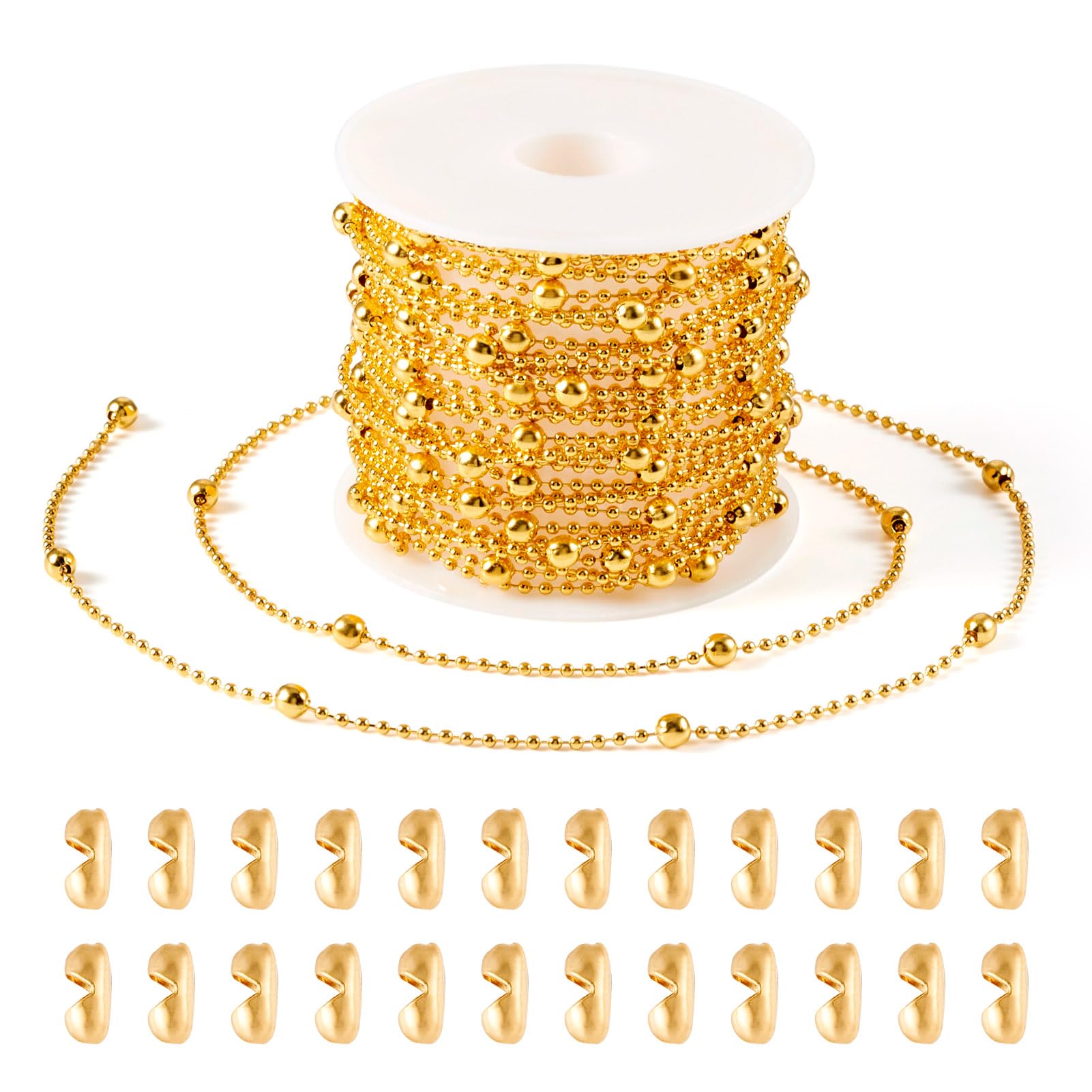 XOUDKE Chaine a Bille 2m Longueur 4,5 mm Diamètre Chaine Boule Chaîne à Billes Chaîne d'Extension Perlée Chaine Acier Inoxydable avec 20 Connecteurs Correspondants pour Collier Argent XOUDKE Chaine a Bille 2m Longueur 4,5 mm Diamètre Chaine Boule Chaîne à Billes Chaîne d'Extension Perlée Chaine Acier Inoxydable avec 20 Connecteurs Correspondants pour Collier Argent